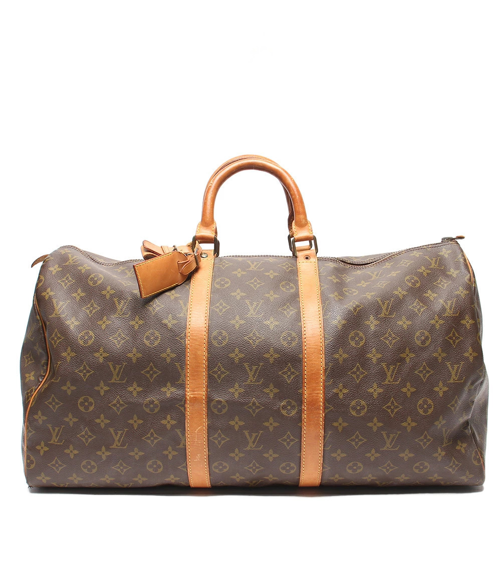 Louis Vuitton Keepall Monogram Travel Bag Canvas Leather Brown